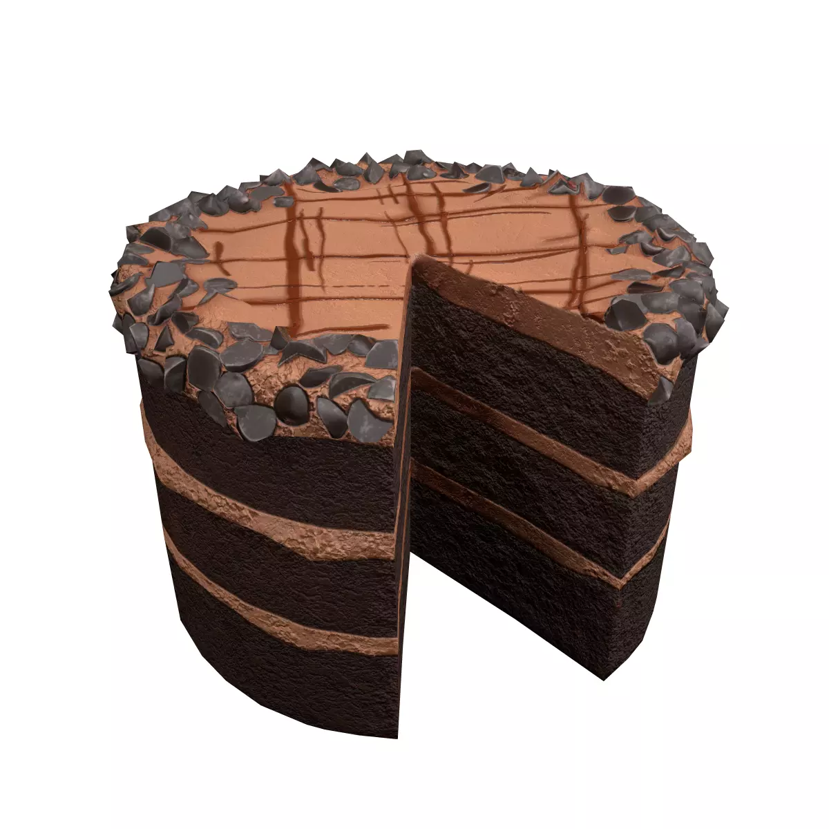 ChocolateGateauChart Low-poly 3D model_0