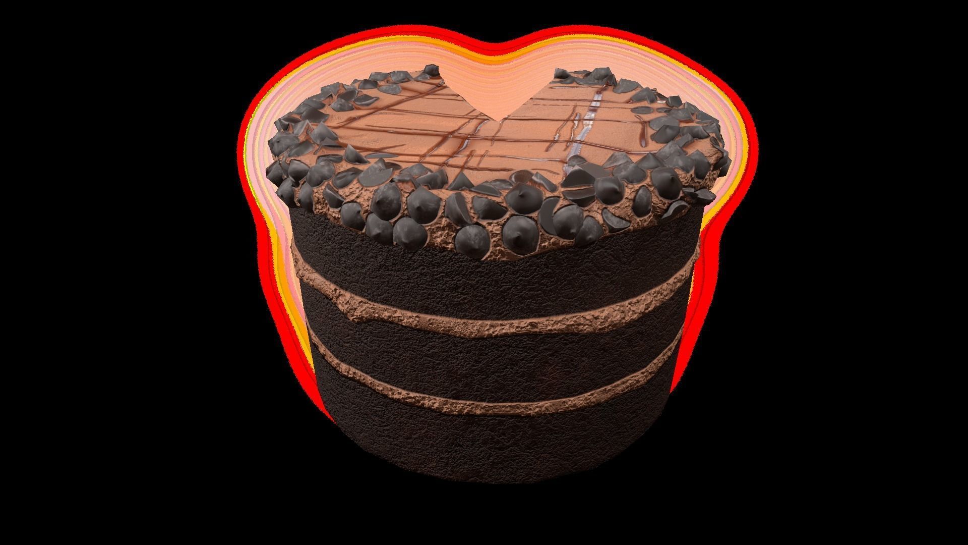 ChocolateGateauChart Low-poly 3D model_4