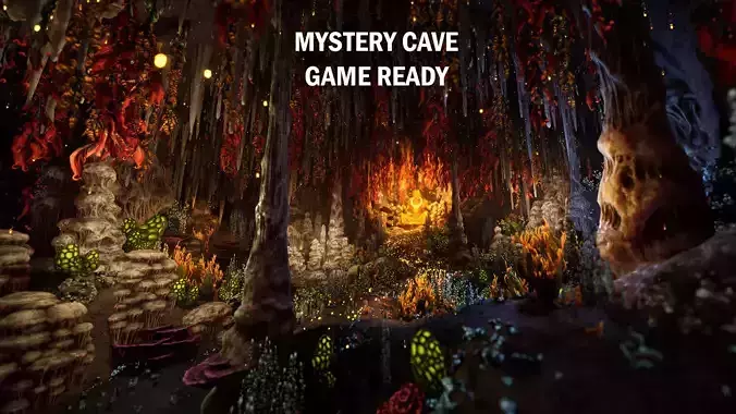 Mystery cave Low-poly 3D model