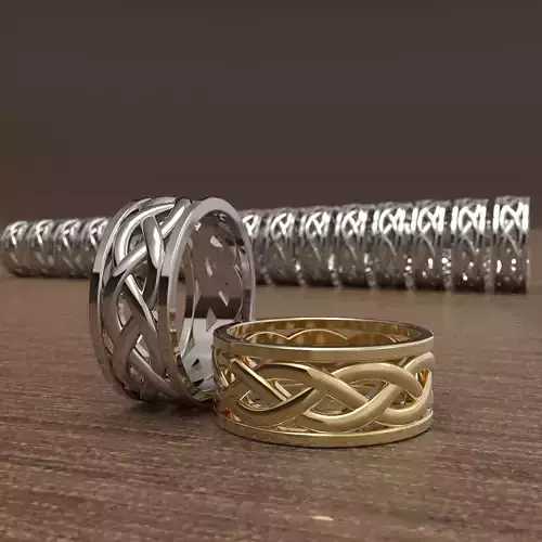 Celtic Knot Eternity Band Ring 8 mm wide 3D print model