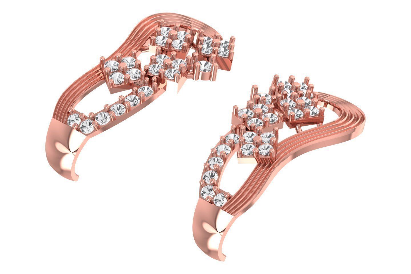 Woman Fancy Earring 3dm STL OBJ FBX Renders Details 3D print model_1