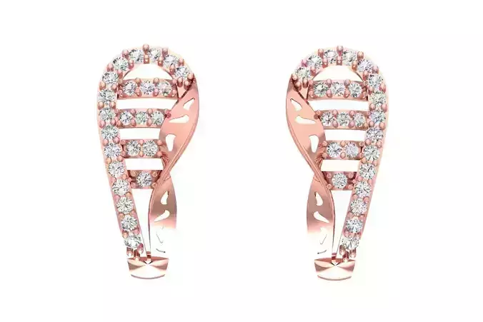 Woman Fancy Earring 3dm STL OBJ FBX Renders Details 3D print model