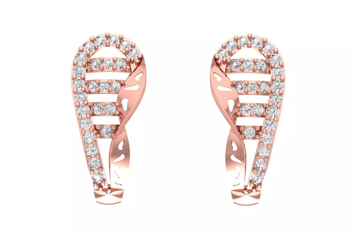 Woman Fancy Earring 3dm STL OBJ FBX Renders Details 3D print model_0