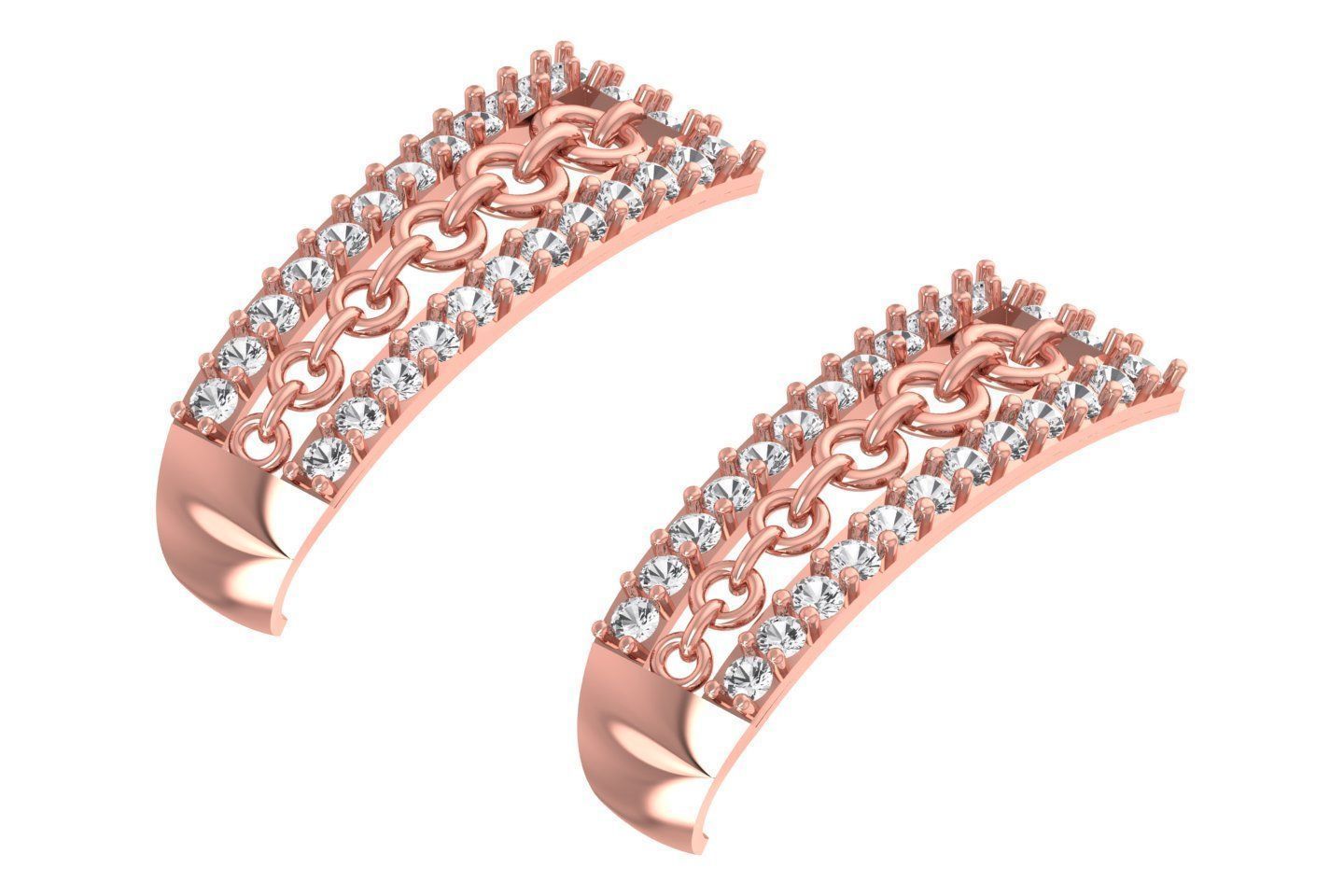 Woman Fancy Earring 3dm STL OBJ FBX Renders Details 3D print model_1