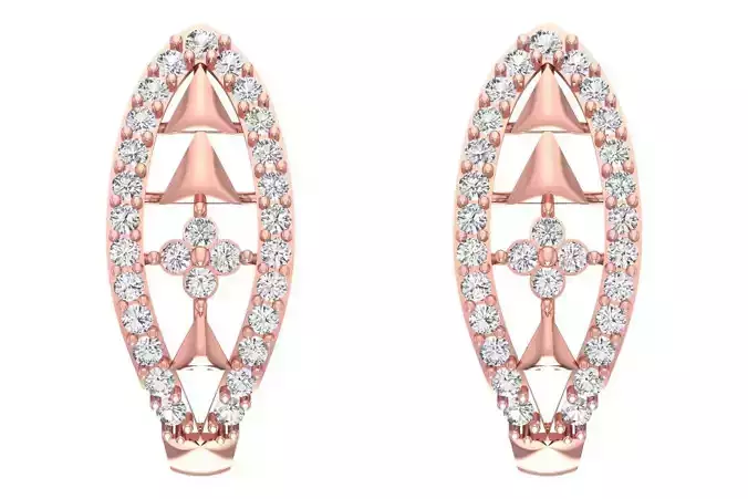 Woman Fancy Earring 3dm STL OBJ FBX Renders Details 3D print model