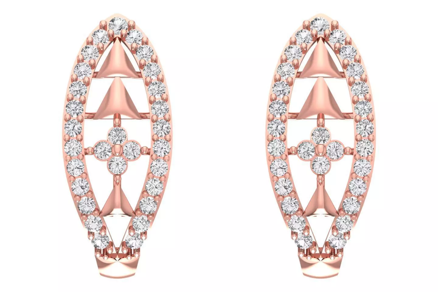 Woman Fancy Earring 3dm STL OBJ FBX Renders Details 3D print model_0