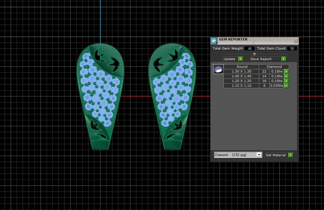 Woman Fancy Earring 3dm STL OBJ FBX Renders Details 3D print model_3