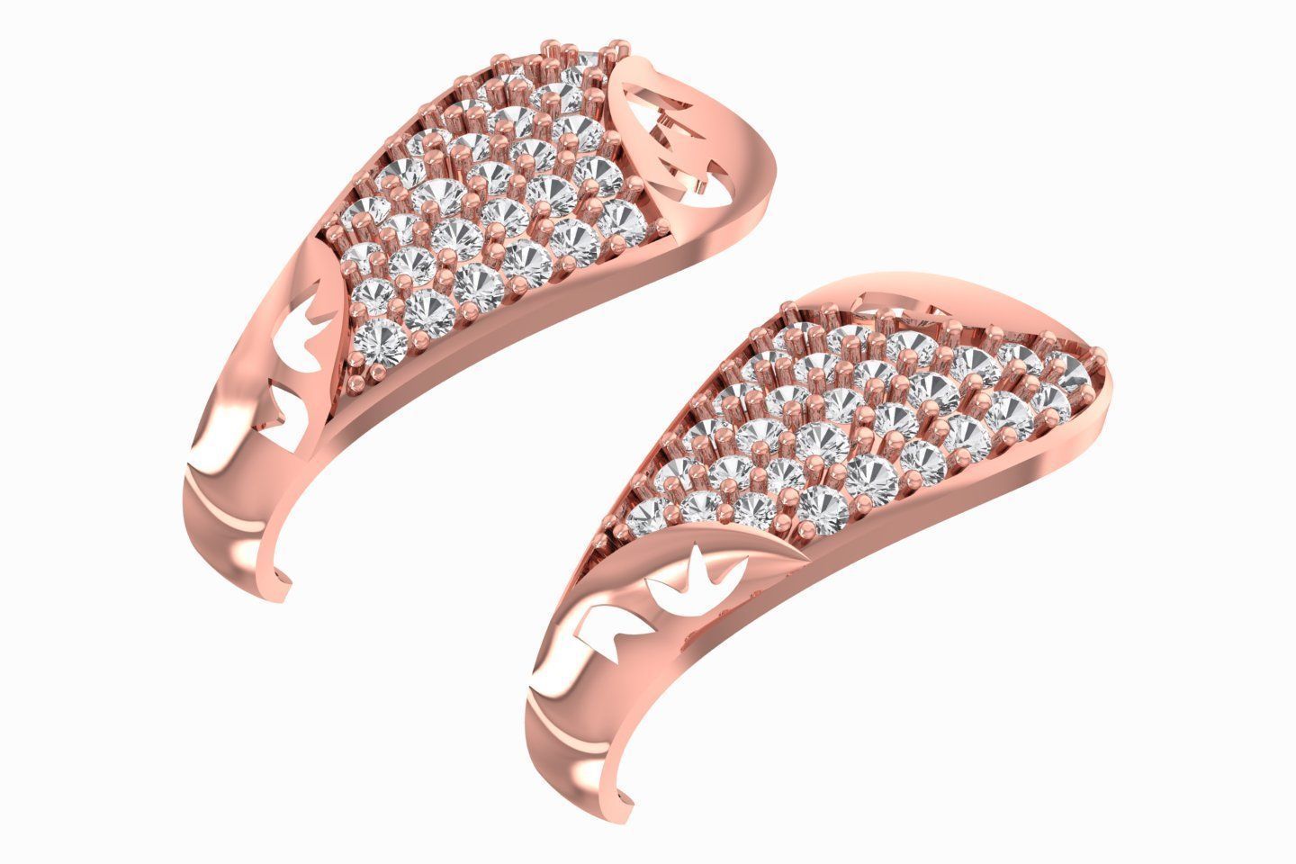 Woman Fancy Earring 3dm STL OBJ FBX Renders Details 3D print model_2