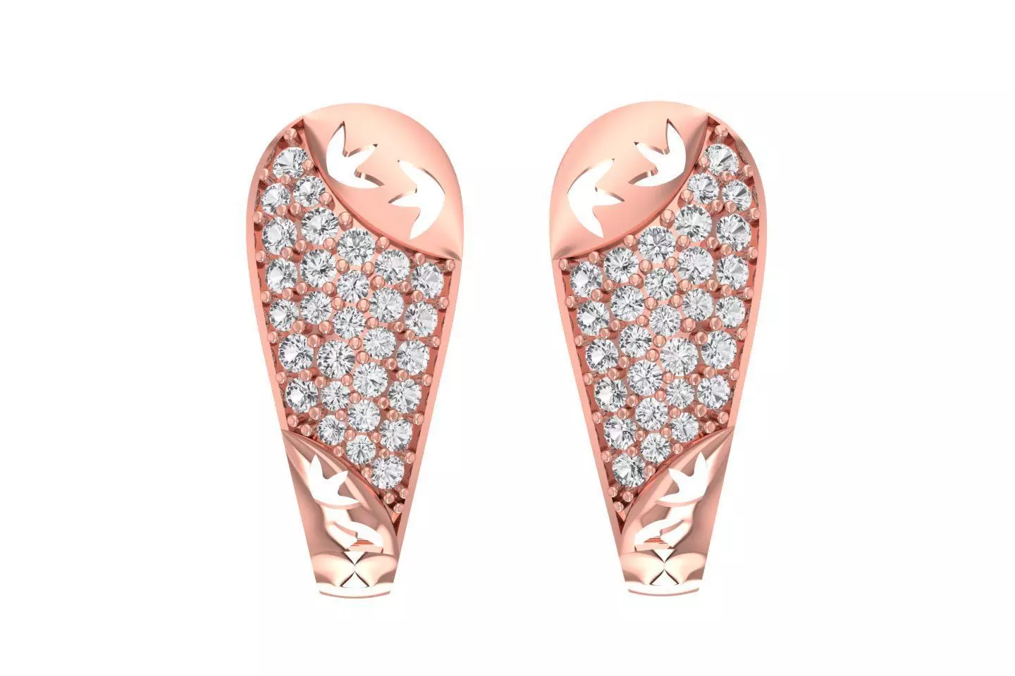 Woman Fancy Earring 3dm STL OBJ FBX Renders Details 3D print model_0