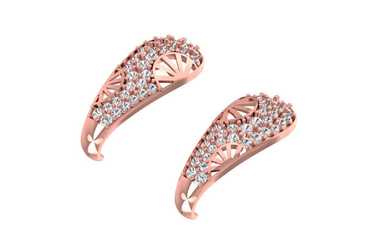 Woman Fancy Earring 3dm STL OBJ FBX Renders Details 3D print model_1