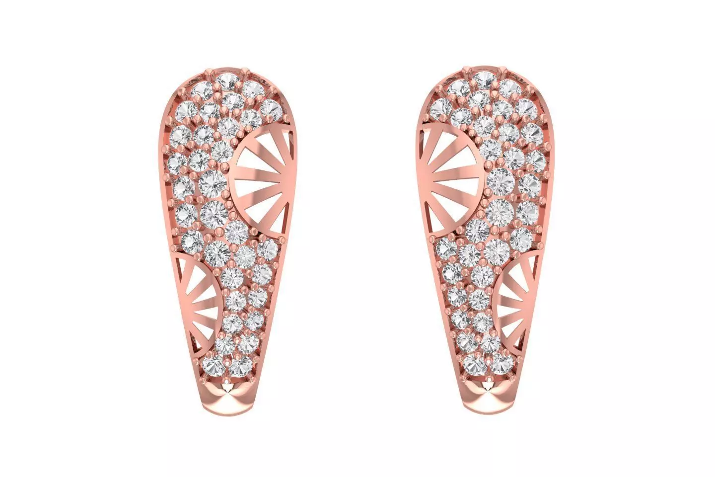 Woman Fancy Earring 3dm STL OBJ FBX Renders Details 3D print model_0