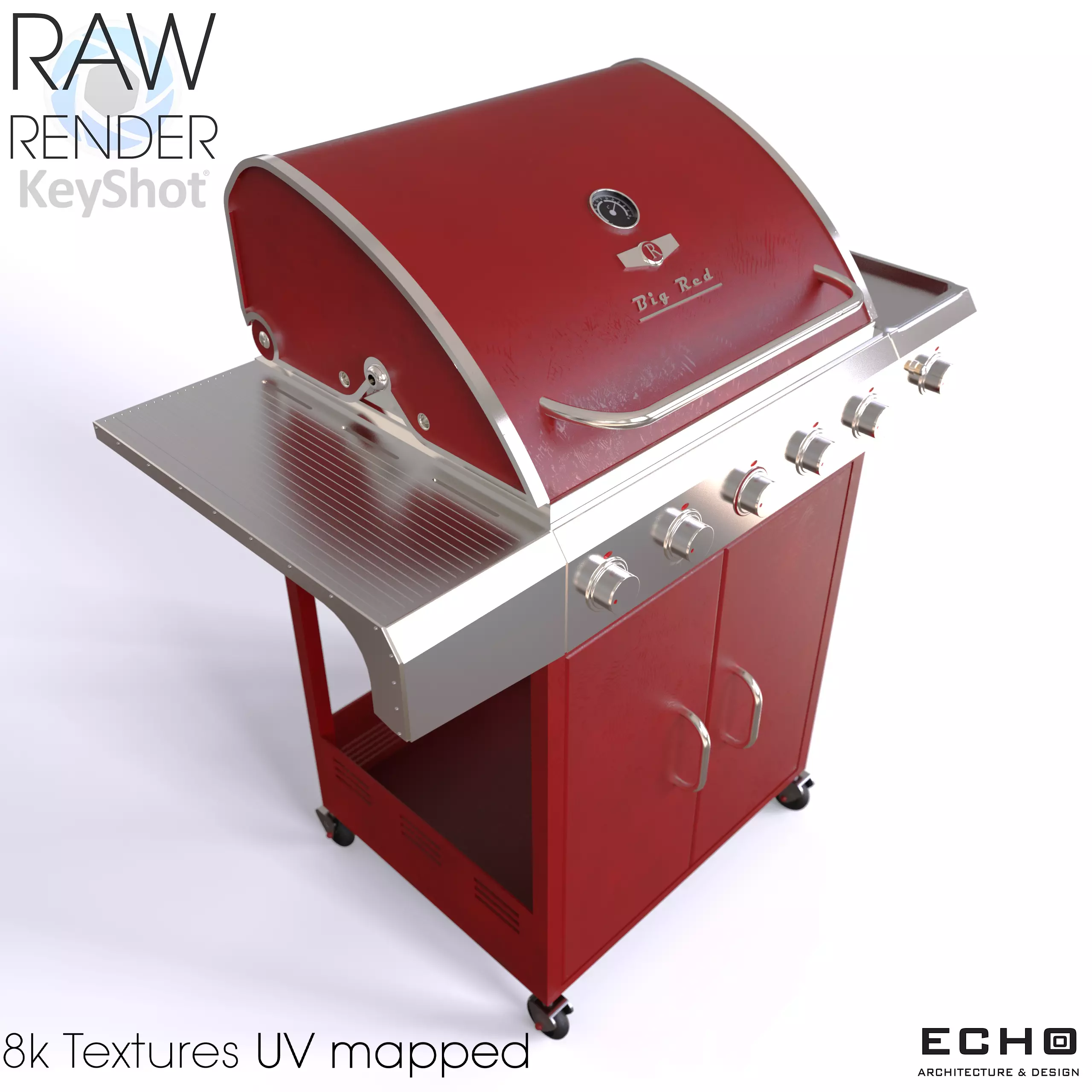 Red Grill Low-poly 3D model