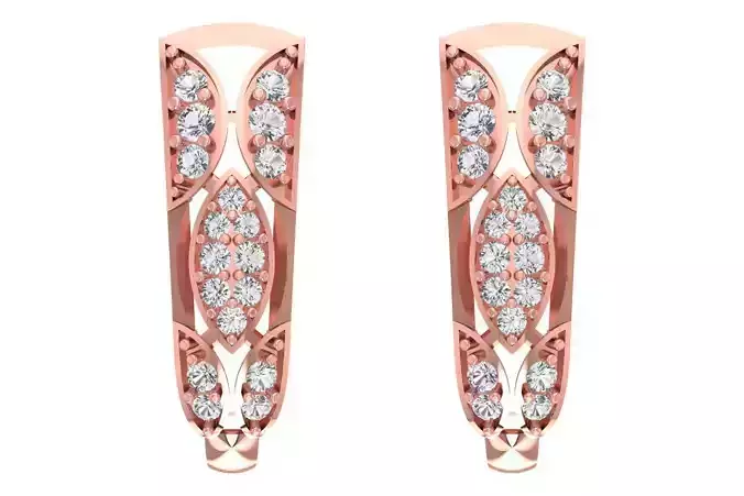 Woman Fancy Earring 3dm STL OBJ FBX Renders Details 3D print model