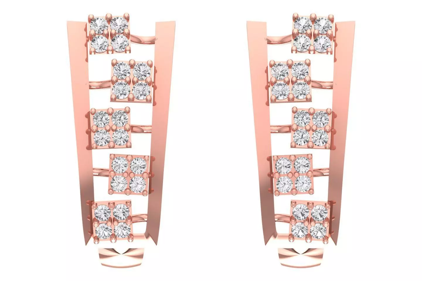 Woman Fancy Earring 3dm STL OBJ FBX Renders Details 3D print model_0