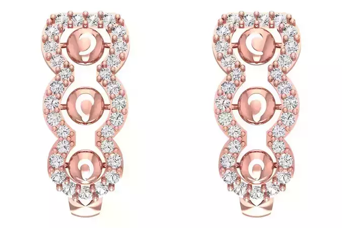 Woman Fancy Earring 3dm STL OBJ FBX Renders Details