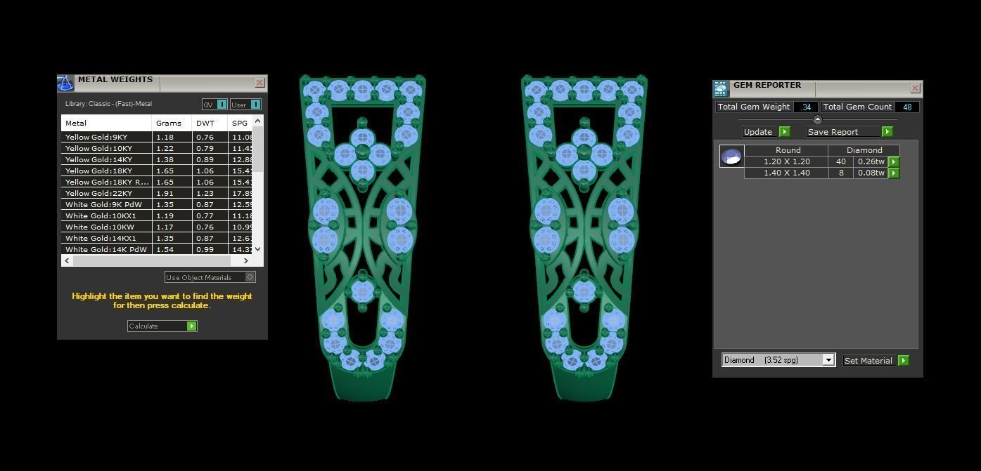 Woman Fancy Earring 3dm STL OBJ FBX Renders Details 3D print model_3