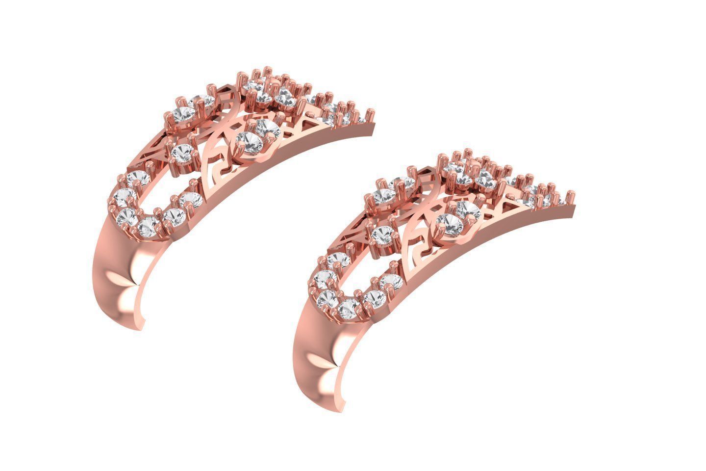 Woman Fancy Earring 3dm STL OBJ FBX Renders Details 3D print model_2