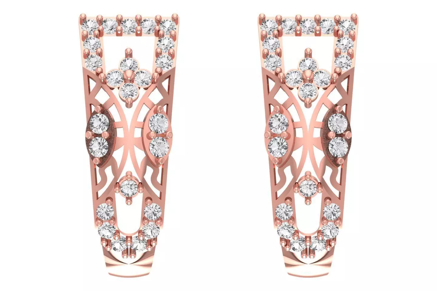 Woman Fancy Earring 3dm STL OBJ FBX Renders Details 3D print model_0