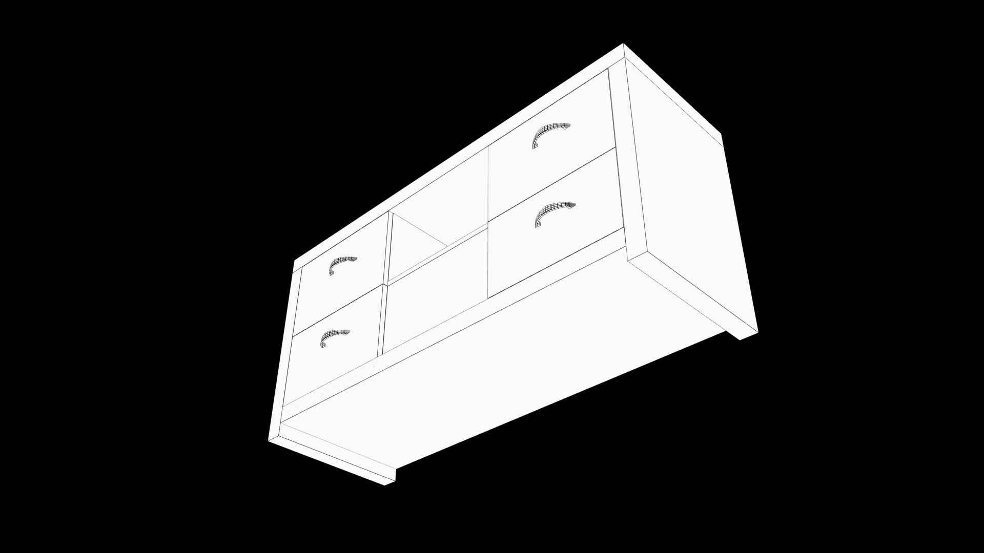 cabinet Low-poly 3D model_9