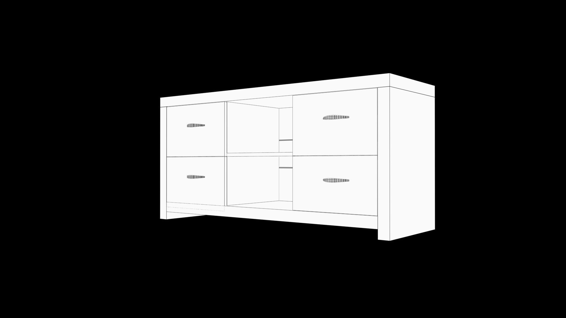 cabinet Low-poly 3D model_8