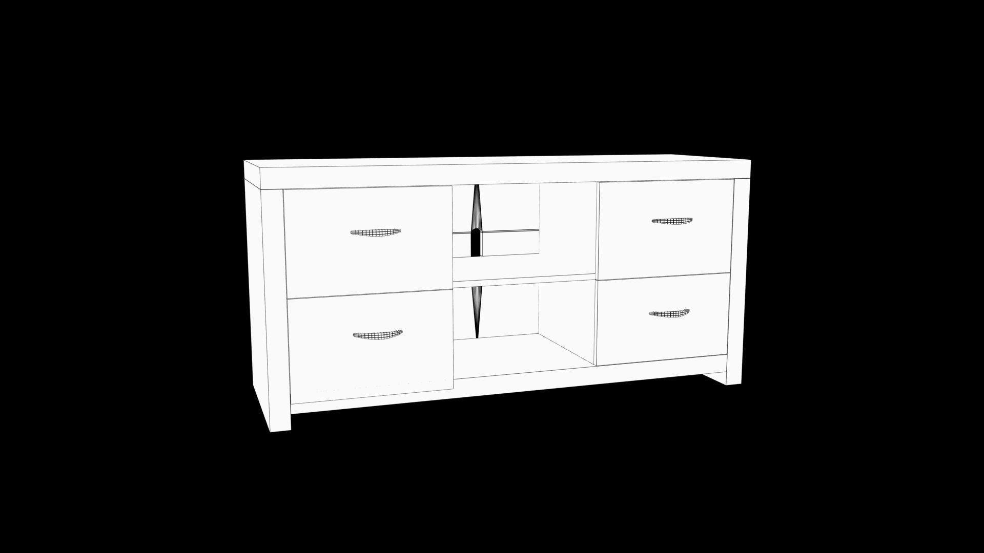 cabinet Low-poly 3D model_6