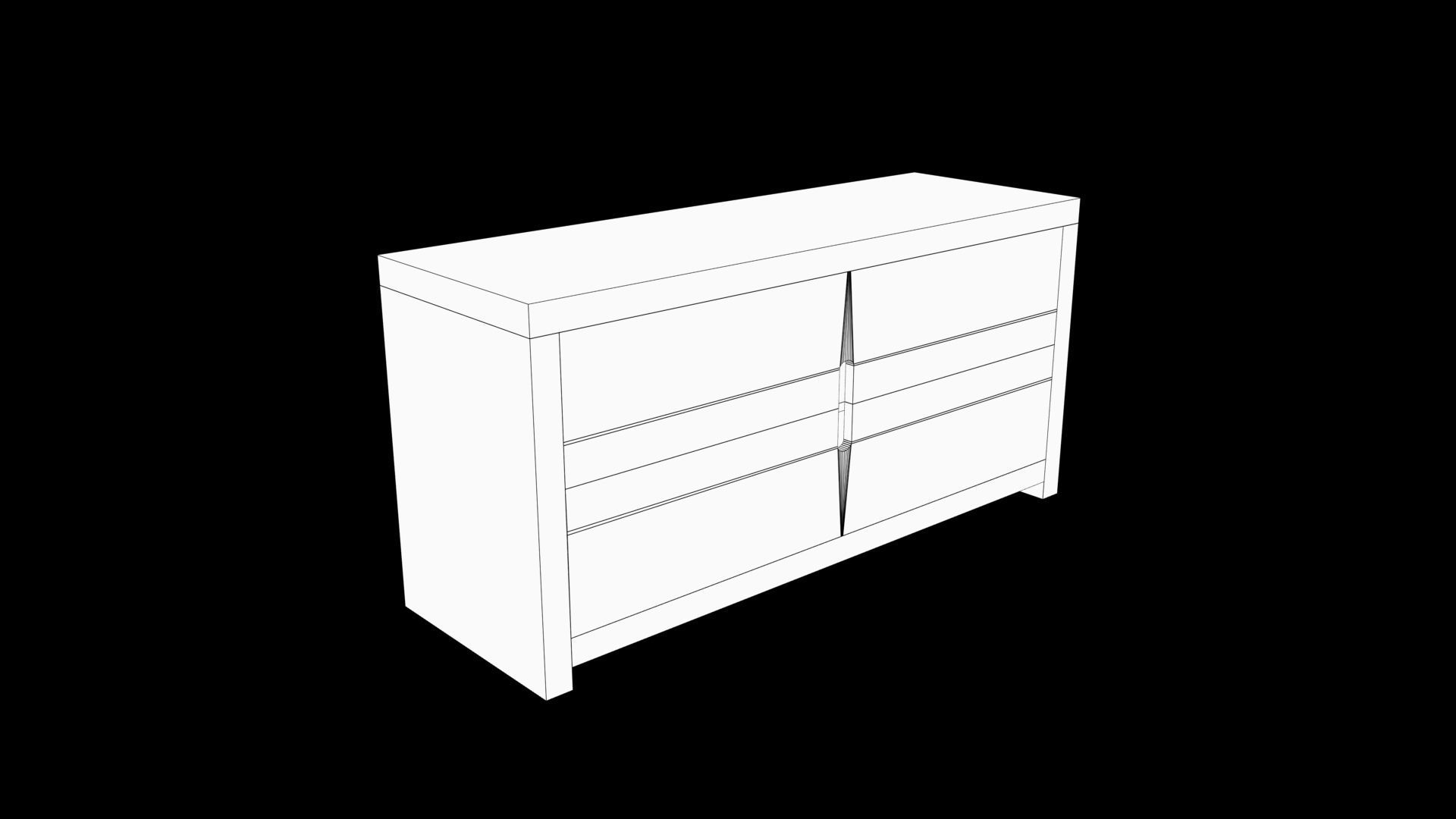 cabinet Low-poly 3D model_7