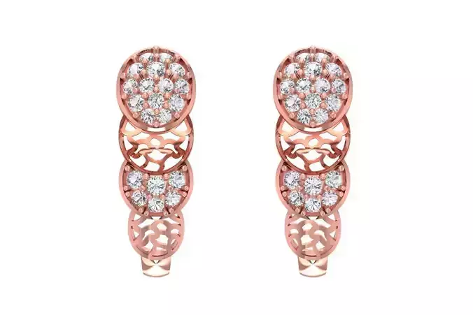 Woman Fancy Earring 3dm STL OBJ FBX Renders Details