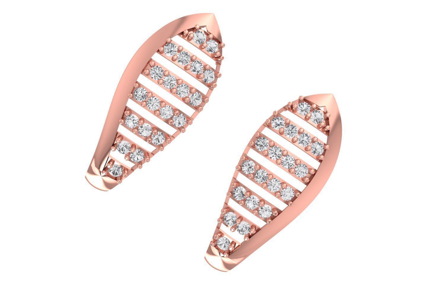 Woman Fancy Earring 3dm STL OBJ FBX Renders Details 3D print model_2