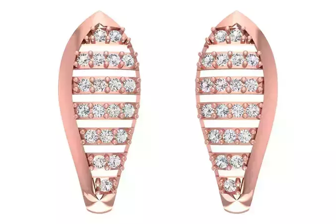 Woman Fancy Earring 3dm STL OBJ FBX Renders Details 3D print model