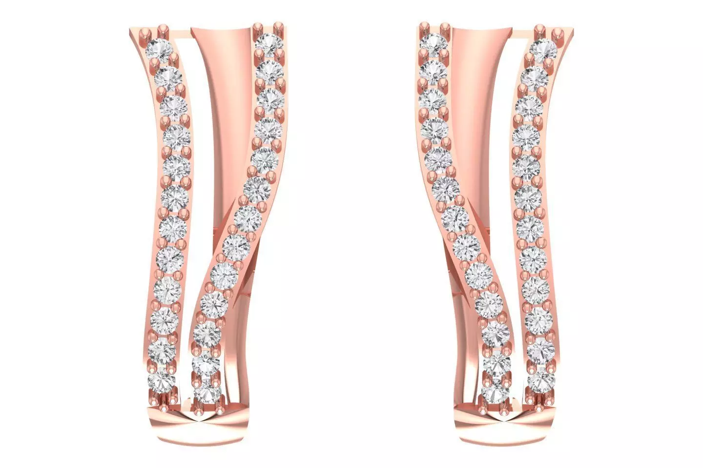 Woman Fancy Earring 3dm STL OBJ FBX Renders Details 3D print model_0