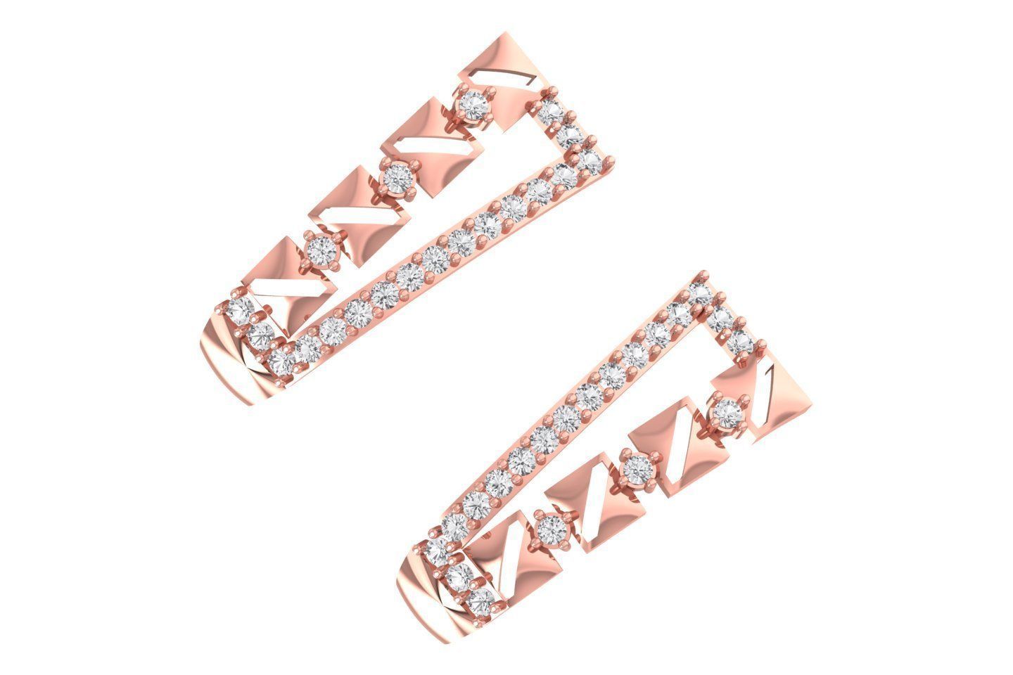 Woman Fancy Earring 3dm STL OBJ FBX Renders Details 3D print model_2