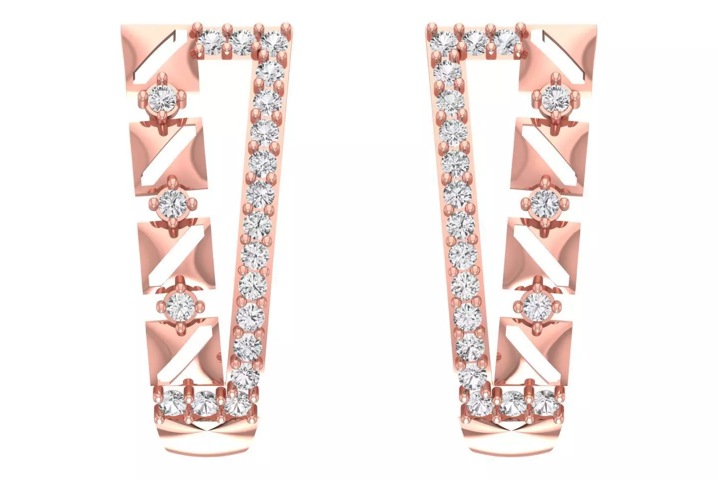 Woman Fancy Earring 3dm STL OBJ FBX Renders Details 3D print model_0