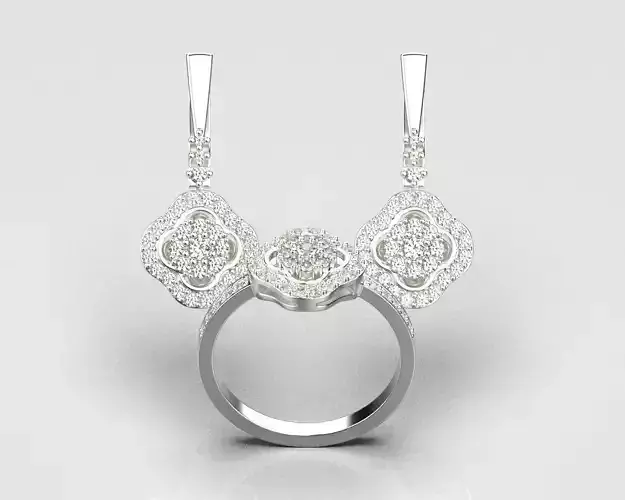 Ring with diamonds 3D print model