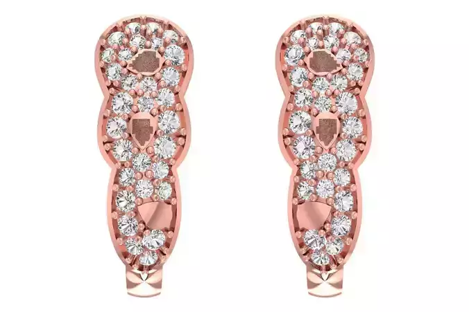 Woman Fancy Earring 3dm STL OBJ FBX Renders Details 3D print model
