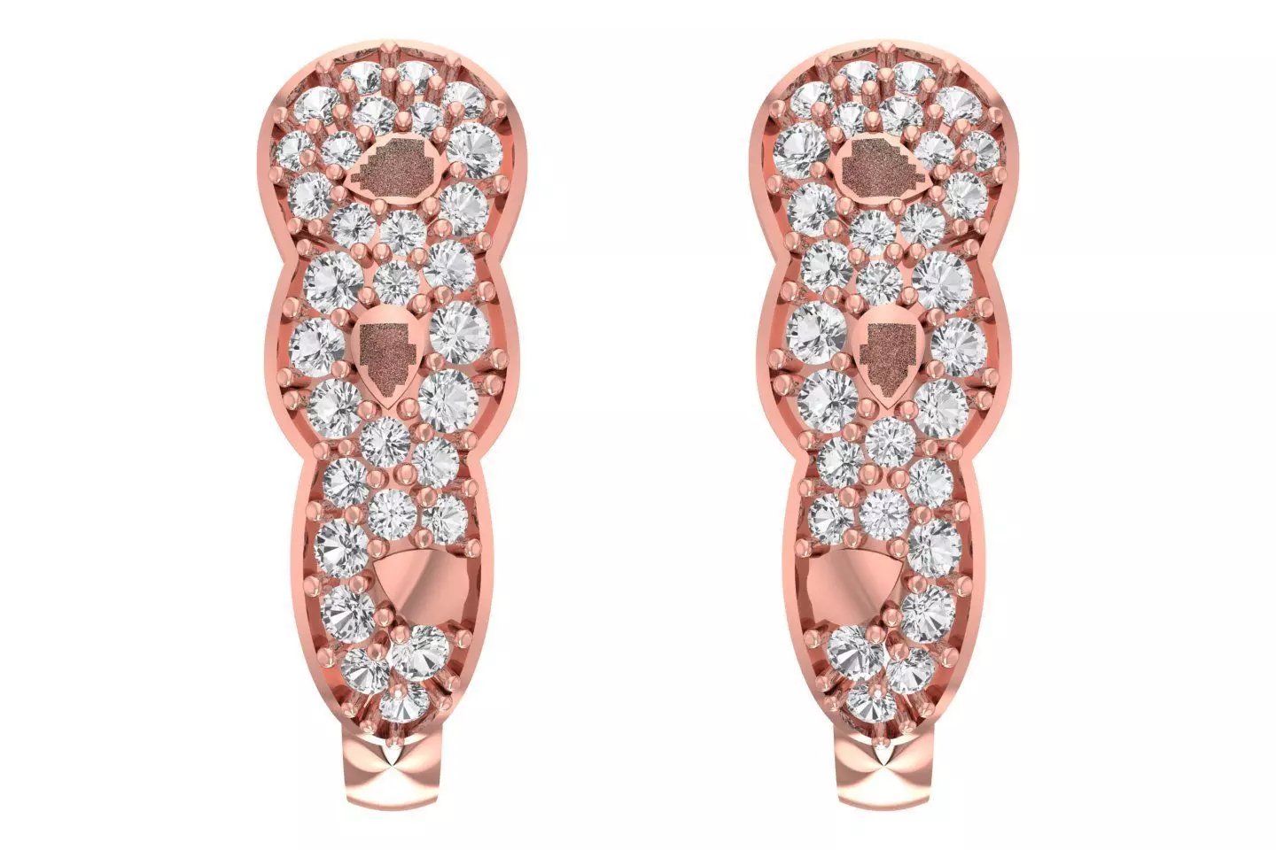 Woman Fancy Earring 3dm STL OBJ FBX Renders Details 3D print model_0