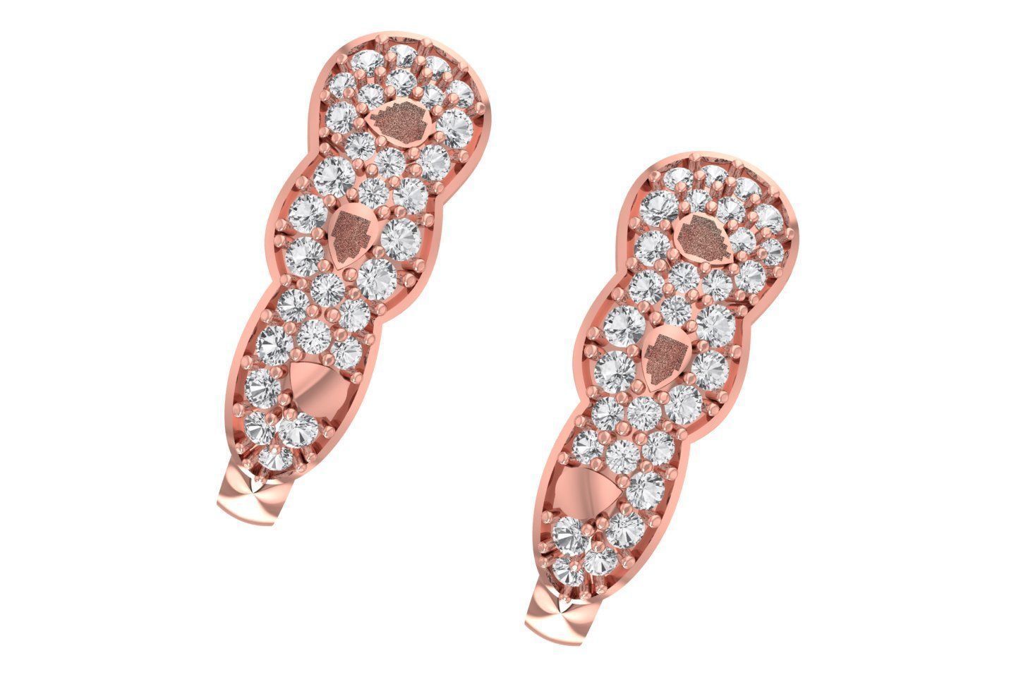 Woman Fancy Earring 3dm STL OBJ FBX Renders Details 3D print model_1