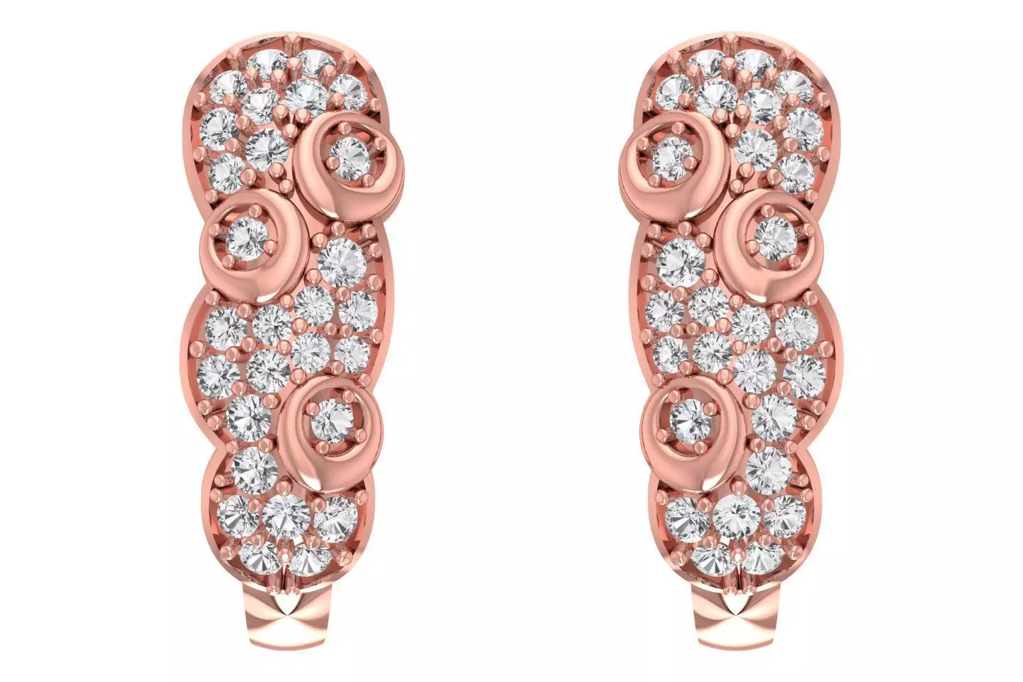 Woman Fancy Earring 3dm STL OBJ FBX Renders Details 3D print model_0