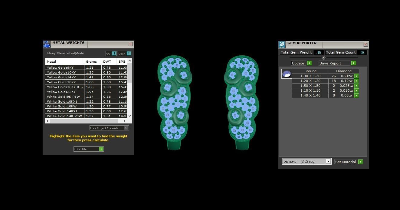 Woman Fancy Earring 3dm STL OBJ FBX Renders Details 3D print model_3