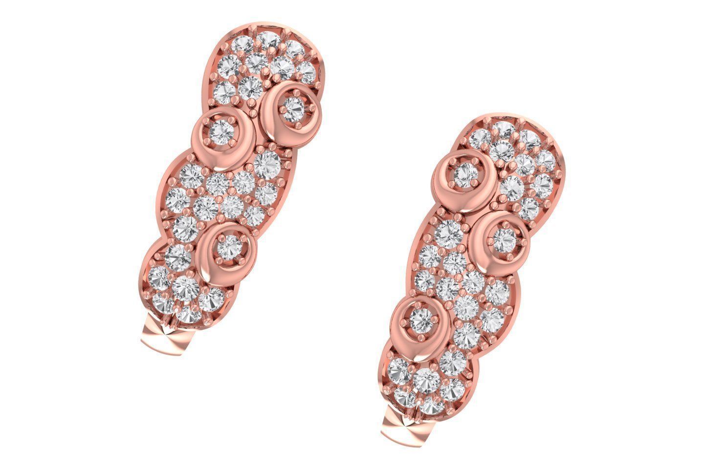 Woman Fancy Earring 3dm STL OBJ FBX Renders Details 3D print model_1