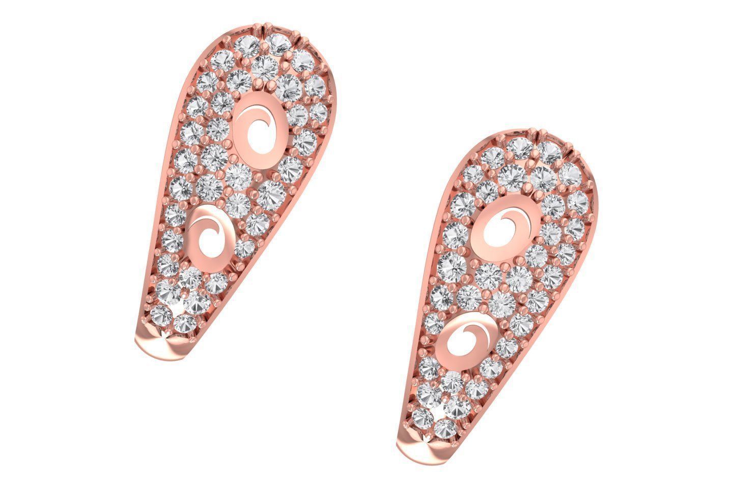 Woman Fancy Earring 3dm STL OBJ FBX Renders Details 3D print model_1