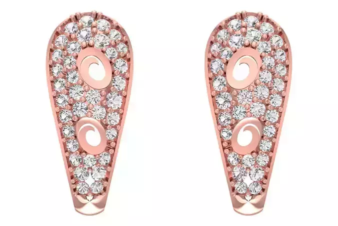Woman Fancy Earring 3dm STL OBJ FBX Renders Details 3D print model