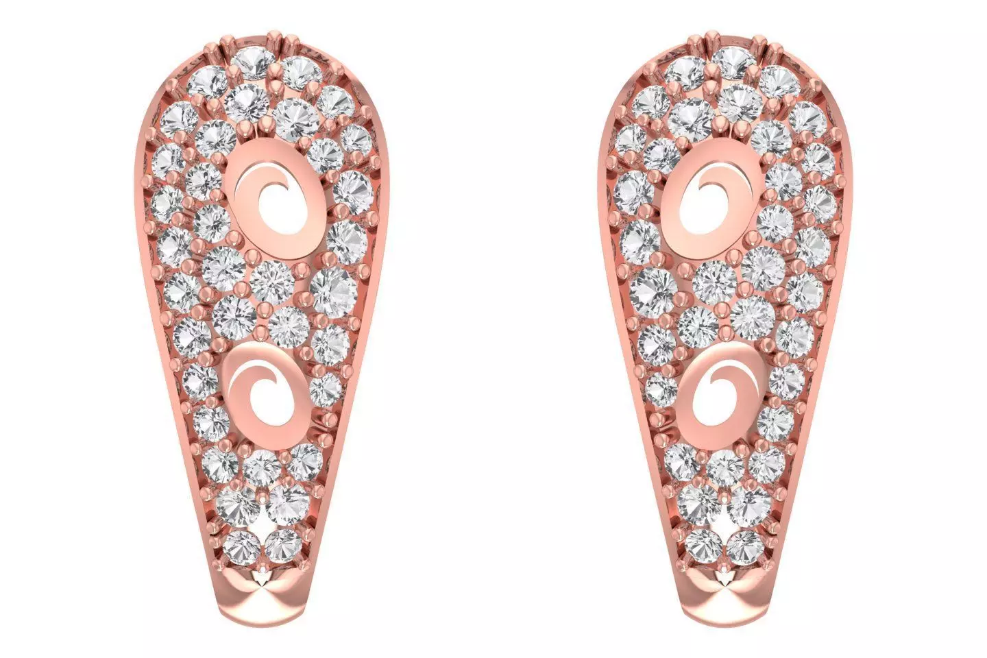 Woman Fancy Earring 3dm STL OBJ FBX Renders Details 3D print model_0