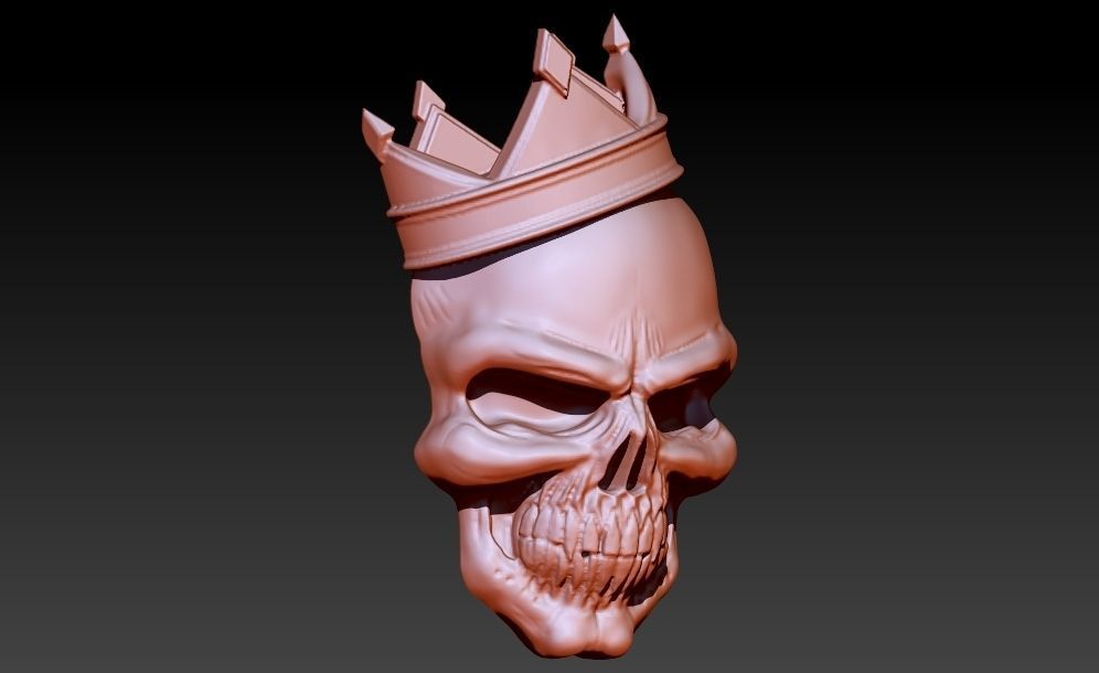 Crown Skull 3D print model_3