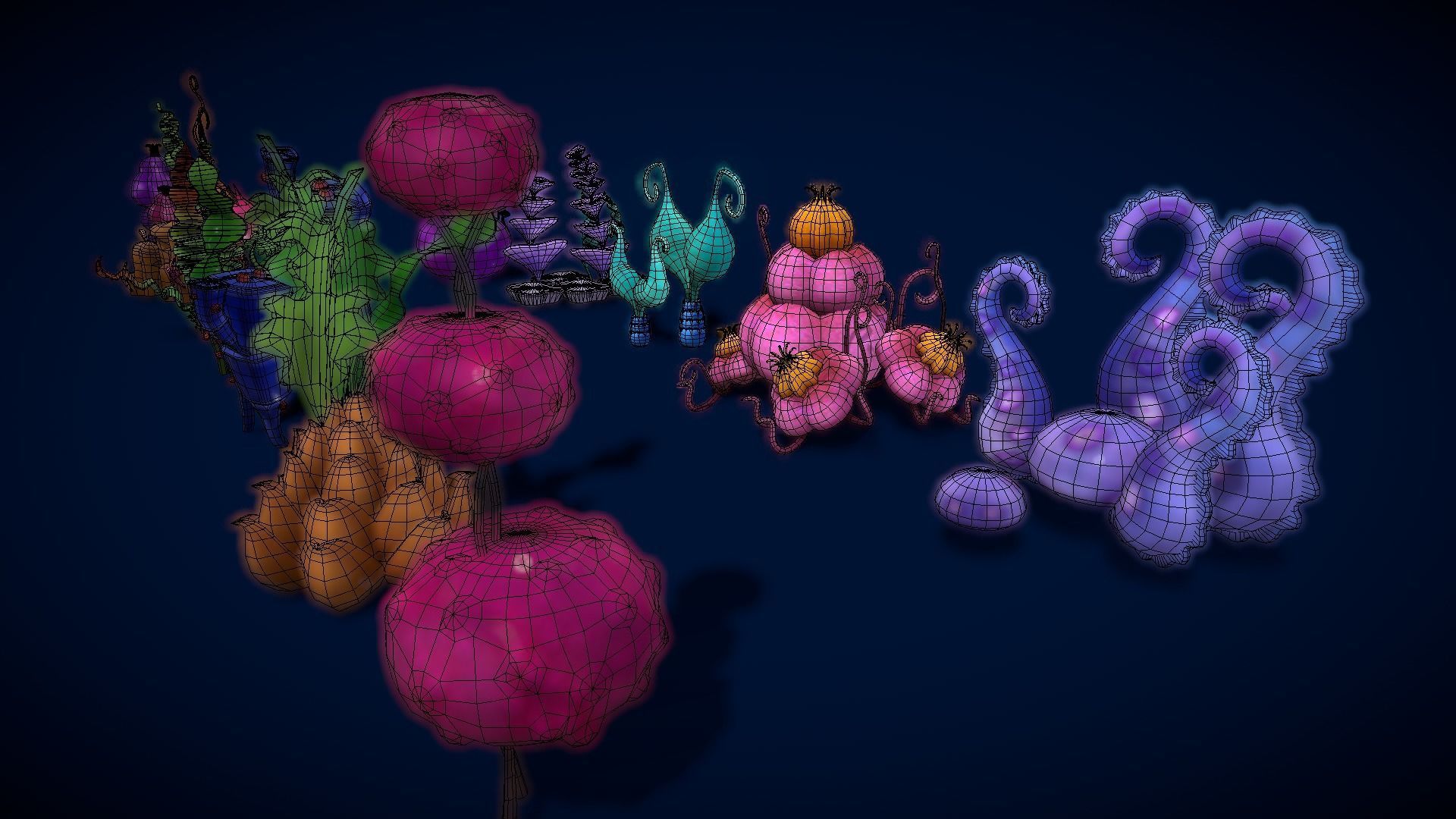 Cartoon Seaweed 8 Low-poly 3D model_17