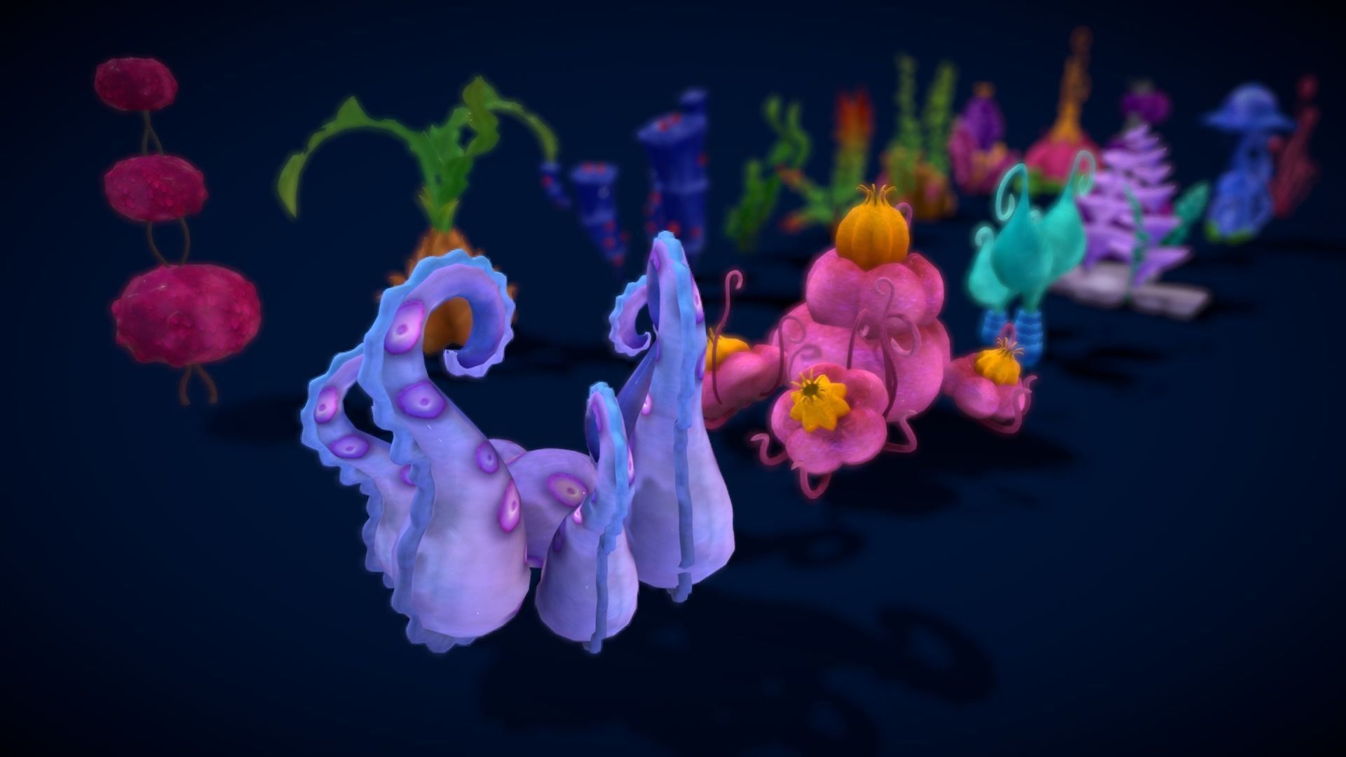 Cartoon Seaweed 8 Low-poly 3D model_15