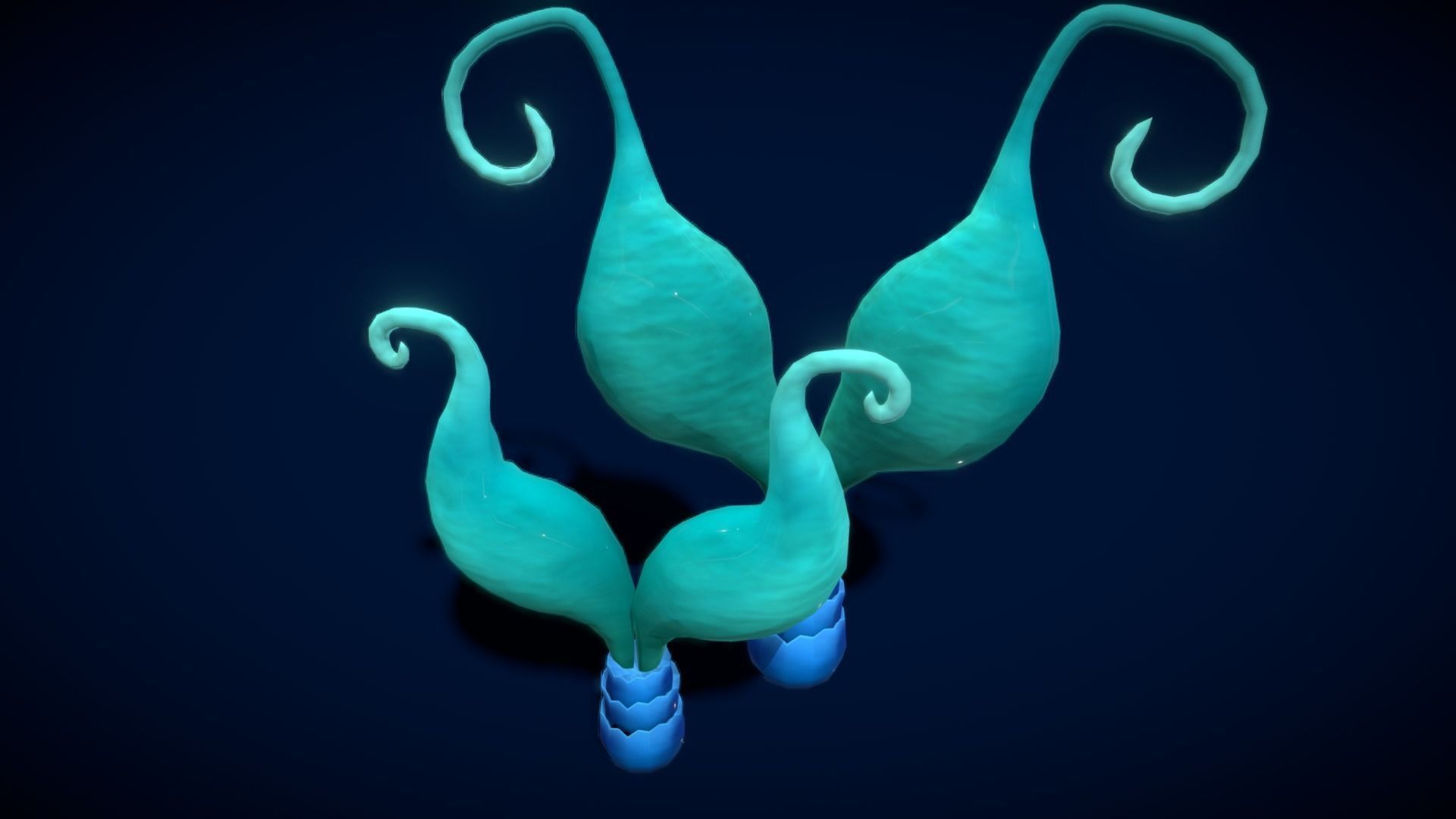 Cartoon Seaweed 8 Low-poly 3D model_4