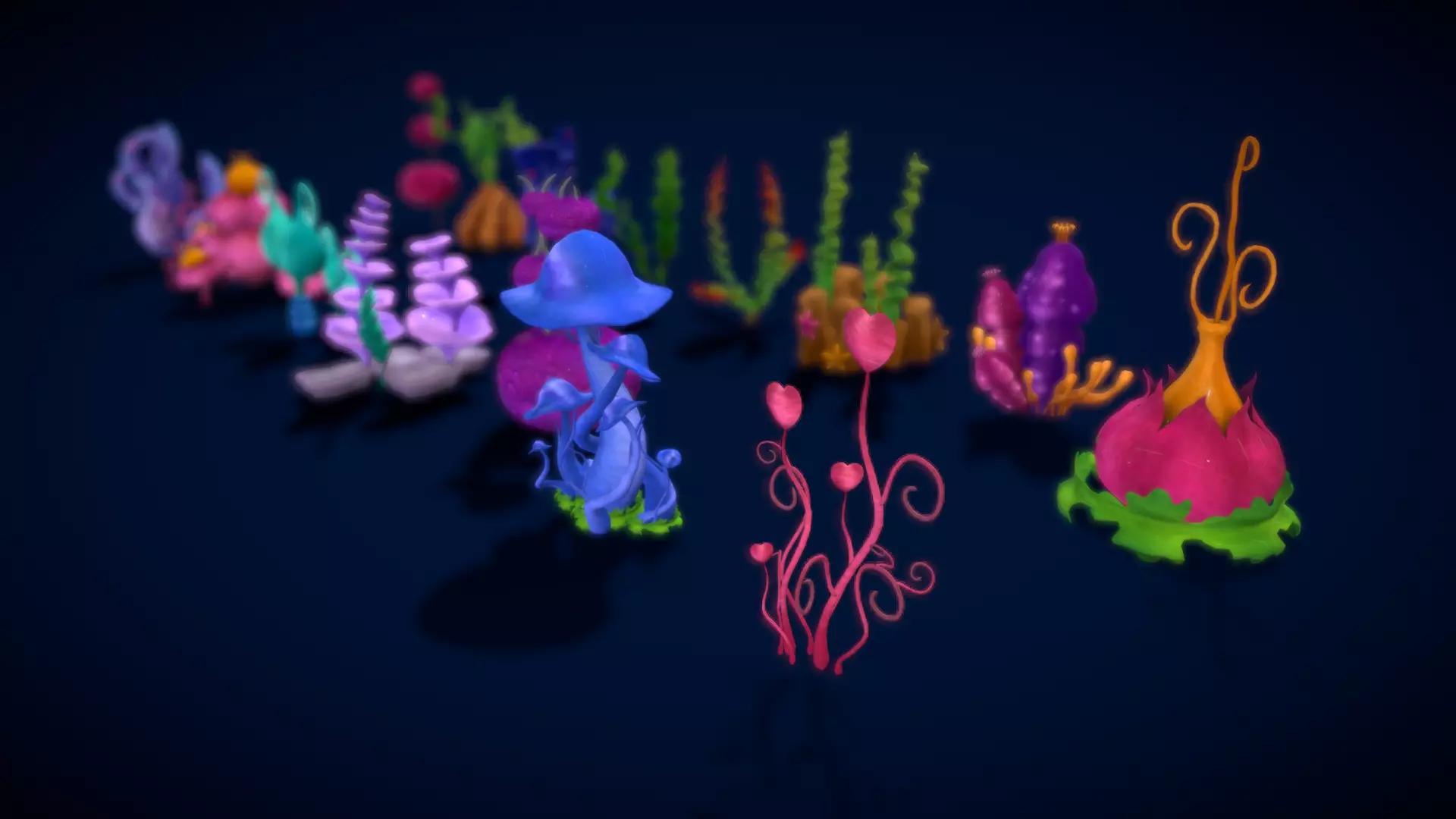 Cartoon Seaweed 8 Low-poly 3D model_0