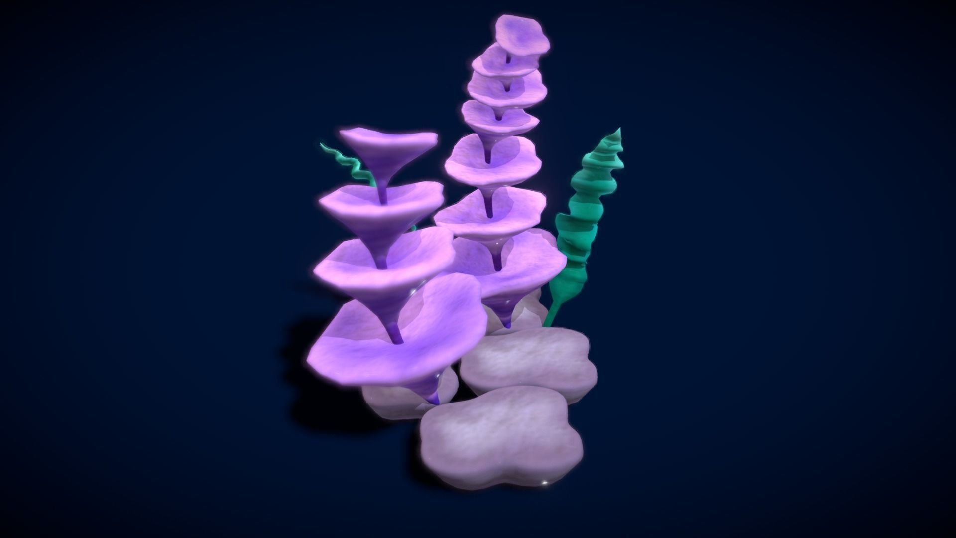 Cartoon Seaweed 8 Low-poly 3D model_3