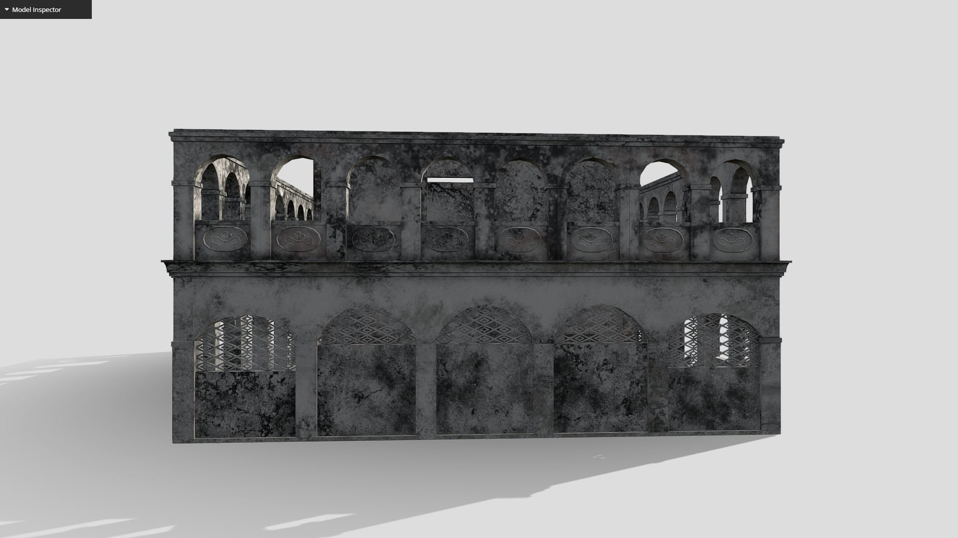 Old Building Low-poly 3D model_10