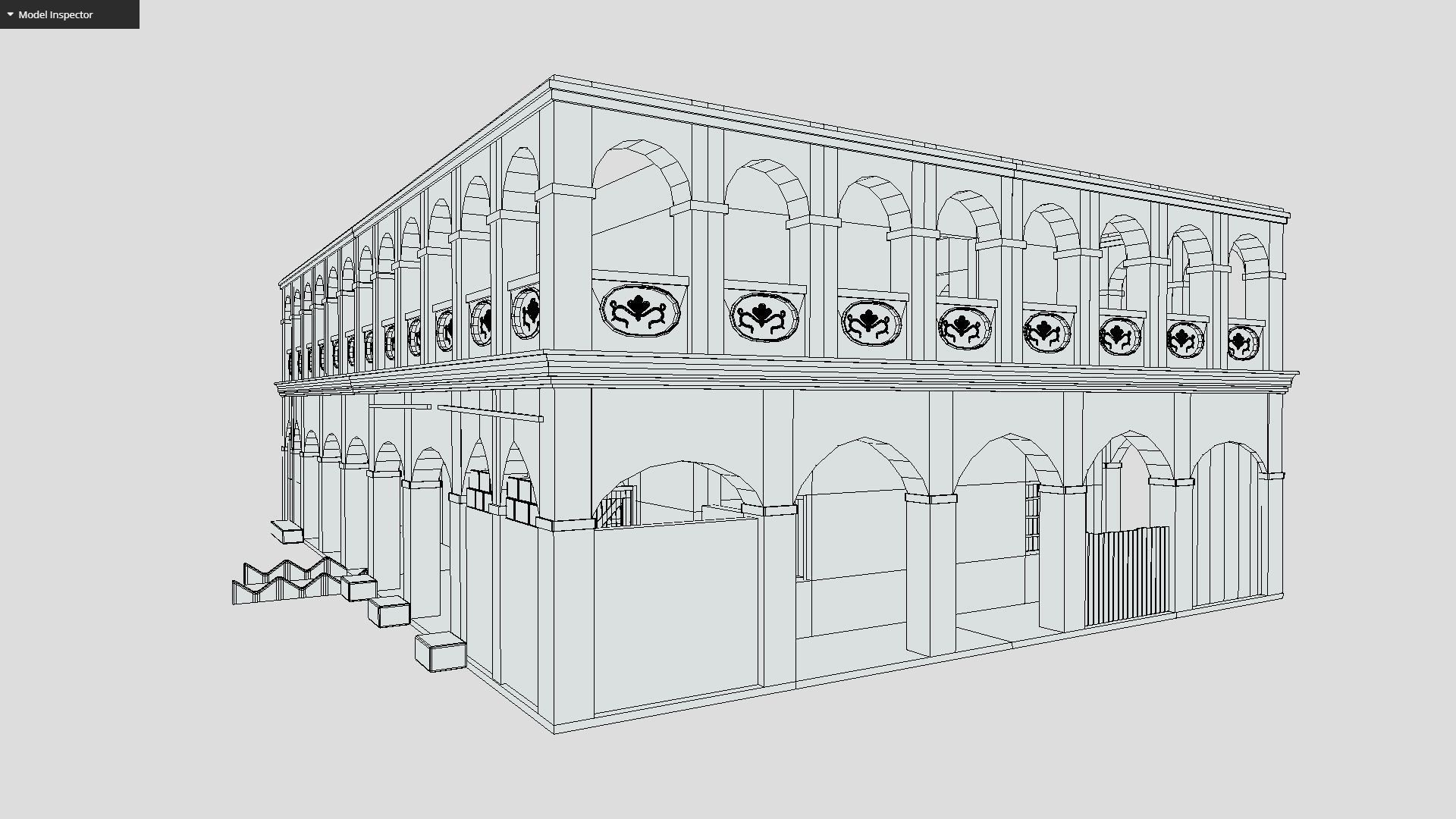 Old Building Low-poly 3D model_3